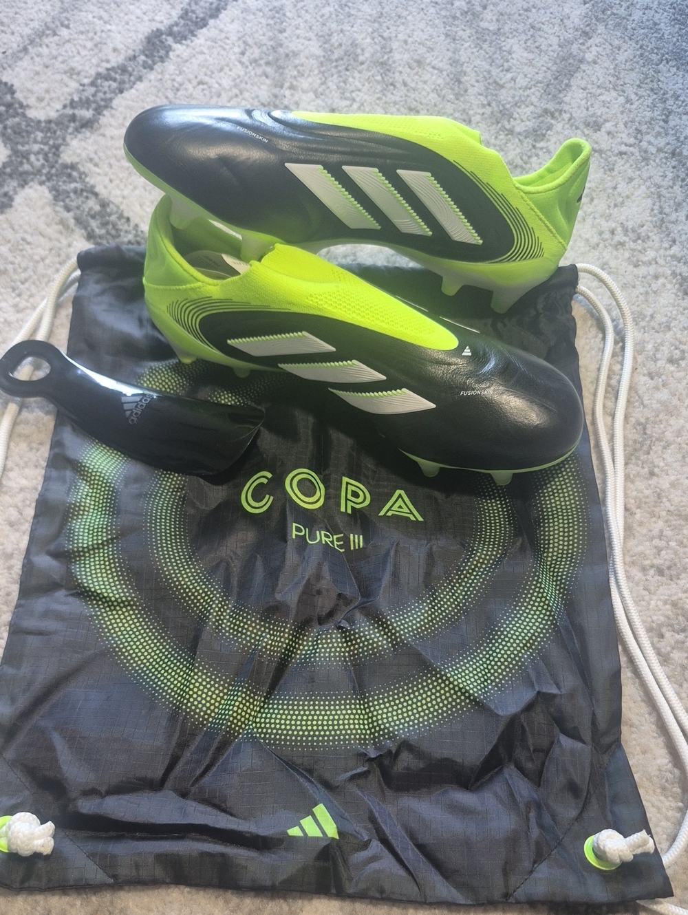 Adidas Copa Pure III Elite Soccer Cleats - Neon Yellow/Black